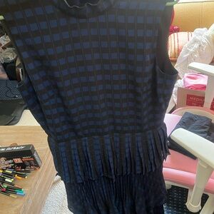 Club Monaco Blue and Black Checkered Dress